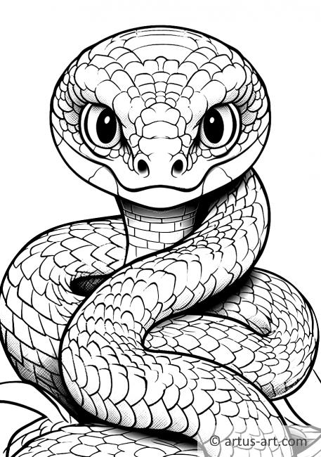 Página para colorear de serpiente para niños